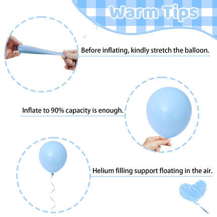 Funhot Teal Blue Balloons Set, 60PCS Turquoise Blue Balloon, 12Inch Pastel Blue Pearl White Latex Balloons Metallic Blue Balloon for Birthday Baby Shower Shark Sea Ocean Party Decorations