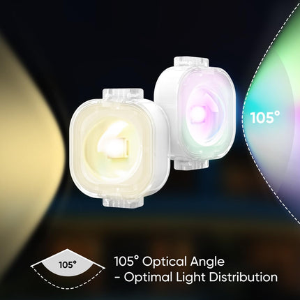 Permanent Outdoor Lights 100ft with 111 Lighting Scenes, 105° Optimal Light Angle, for Halloween Christmas, Work with Alexa, Google Assistant, IP67 Waterproof, Smart RGB Outdoor Lights 72 LEDs