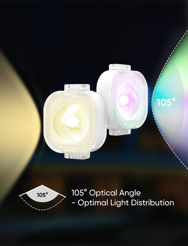 Permanent Outdoor Lights 100ft with 111 Lighting Scenes, 105° Optimal Light Angle, for Halloween Christmas, Work with Alexa, Google Assistant, IP67 Waterproof, Smart RGB Outdoor Lights 72 LEDs