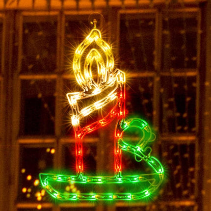 18" 50 Lighted Candle Christmas Light, Window Sculpture Decoration