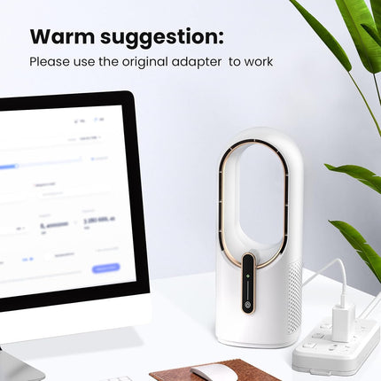 Desk Fan Bladeless, 11.8 Inch Office Fan Small, Quiet, 3 Speed Adjustment, Touch Control, Easy To Clean, Desk Fans Small Quiet