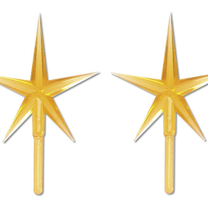 Creative Hobbies Gold Stars for Ceramic Christmas Tree Lights Plastic Light Decorations - Replacement Parts Christmas Tree Ornaments 2 Pack