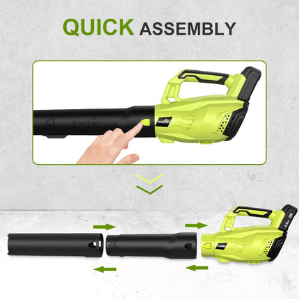 SnapFresh 20V MAX Leaf Blower - 420 CFM Cordless Leaf Blower with 4.0Ah Battery & Charger, Electric Leaf Blowers for Lawn Care, Battery Powered Leaf Blower for Snow Blowing