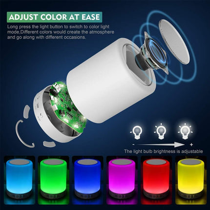 Elecstars Touch Bedside Lamp - with Bluetooth Speaker, Dimmable Color Night Light, Outdoor Table Lamp with Smart Touch Control, Best for Men Women Teens Kids Children Sleeping Aid