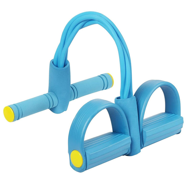 LEOPAX ABS Plastic and Rubber Pull Rope Exerciser Body Trimmer Pull Reducer Pull String - Body Building Training Rubber Pull Rope Exerciser with 4 in 1 Rope (Sky Blue)