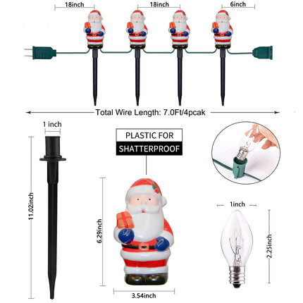 GOOTHY 2 Sets Snowman Christmas Pathway Stakes Lights, 7Ft C7 Outdoor String Lights with 8 Snowman Driveway Marker Lights, Connectable Christmas Decorations Pathway Lights for Yard Garden Walkway
