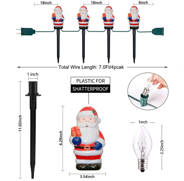 GOOTHY 2 Sets Snowman Christmas Pathway Stakes Lights, 7Ft C7 Outdoor String Lights with 8 Snowman Driveway Marker Lights, Connectable Christmas Decorations Pathway Lights for Yard Garden Walkway