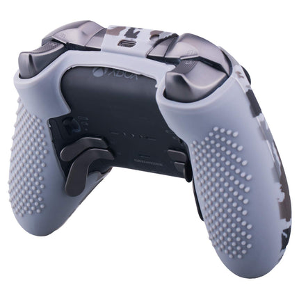 1 x Protective Customize Transfer Print Silicone Cover Skin Camougrey + 6 Thumb Grips Analog Caps for Xbox Elite Series 2 Controller