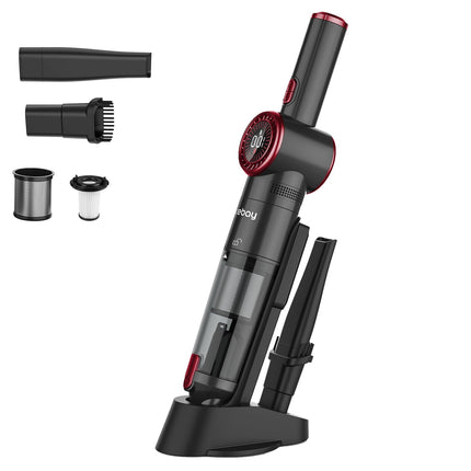 Nicebay Cordless Handheld Vacuum Cleaner, 15Kpa Strong Suction Portable Hand Vacuum Cleaner, Led Display Car Vacuum Cleaner, Fast Charging Dock, Rechargeable Handheld Vacuum Black & Red