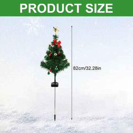 2pcs Solar Christmas Tree Lights Outdoor Decorations, Waterproof LED Solar Powered Christmas Trees Pathway Stake Lights with Super Bright LED Constant for Yard Patio Landscape