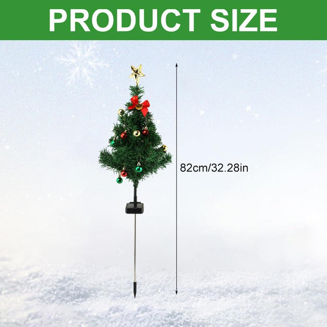 2pcs Solar Christmas Tree Lights Outdoor Decorations, Waterproof LED Solar Powered Christmas Trees Pathway Stake Lights with Super Bright LED Constant for Yard Patio Landscape