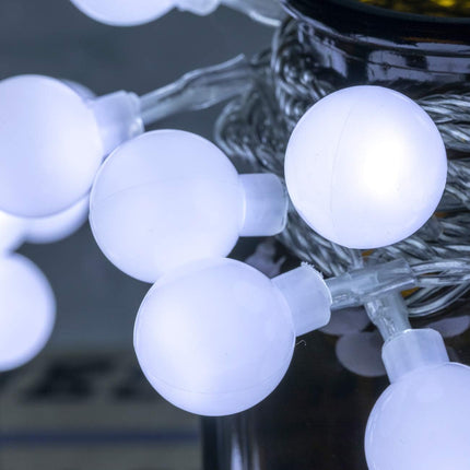 100 LED 49 FT Globe Ball String Lights Fairy String Lights Plug in with Remote 8 Modes Extendable for Indoor Outdoor Wedding Birthday Christmas Tree Garden Decor (White)