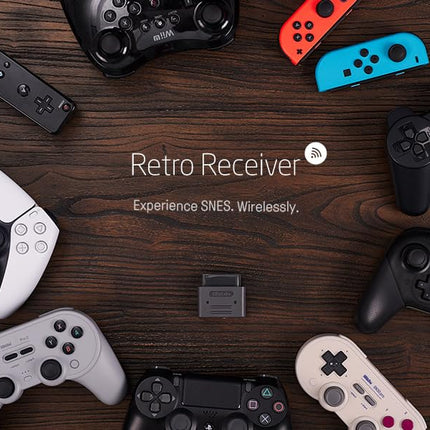 8BitDo SNES SFC Wireless Bluetooth Retro Receiver Adapter Compatible with DualShock 3, DualShock 4, Wiimote, Wii U Pro, Switch Joy-Cons, Switch Pro Bluetooth Controllers