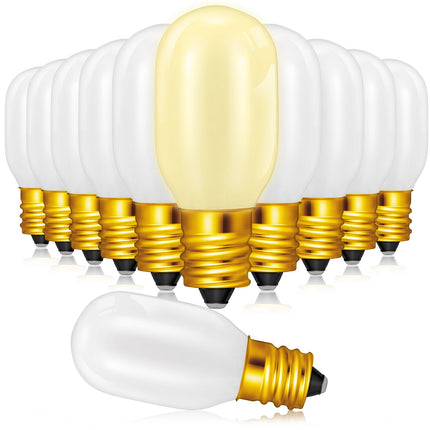 Retisee Christmas Village Light Bulbs, 0.7W 120V Christmas Village Replacement Light Bulbs, E12 Base T20 LED Night Bulbs Accessory for Christmas House Replacement Bulbs Accessories (12 Pcs)