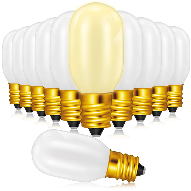 Retisee Christmas Village Light Bulbs, 0.7W 120V Christmas Village Replacement Light Bulbs, E12 Base T20 LED Night Bulbs Accessory for Christmas House Replacement Bulbs Accessories (12 Pcs)
