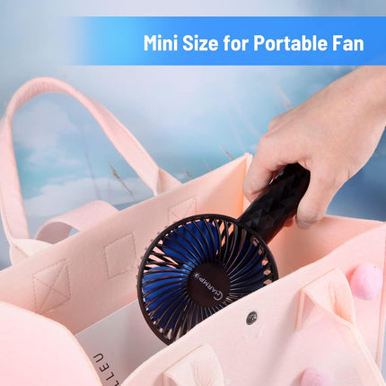 Charmp Portable Handheld Fan, Small Personal Fan With Rechargeable Battery Small Fan With 3 Speeds Hand Fan For Outdoor Camping