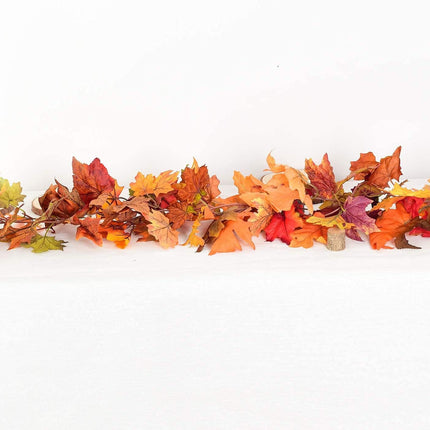 Artiflr 3 Pack Fall Maple Leaf Garland Artificial Maple Garland, Autumn Hanging Fall Leave Vines for Indoor Outdoor Wedding Thanksgiving Dinner Party Decor