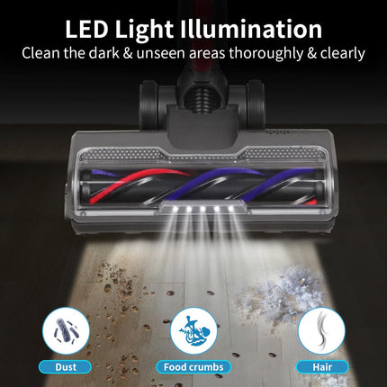 Hardwood Floor Attachment For Dyson V7 V8 V10 V11 V15 Sv10 Sv12 Sv14 Animal Absolute Vacuum Cleaners With Led Headlights, Bristle Roller Brush Head Parts
