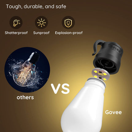 Govee Outdoor String Lights, 48ft Smart Outdoor String Lights with 15 Dimmable Warm White LED Bulbs, IP65 Waterproof Shatterproof Patio Lights for Party, Wedding, Christmas Decorations, 70lm per Bulb