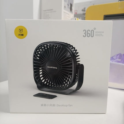 Smartdevil Small Usb Desk Fan, 3 Speeds Portable Personal Desktop Table Fan With Pasteable Hook, Dual 360° Adjustment Mini Fan