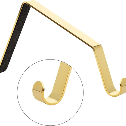 Sunshane Christmas Stocking Holders Metal Mantel Stocking Hanger Hooks Fireplace Hang Grips for Christmas Party Decorations (Gold, 5)