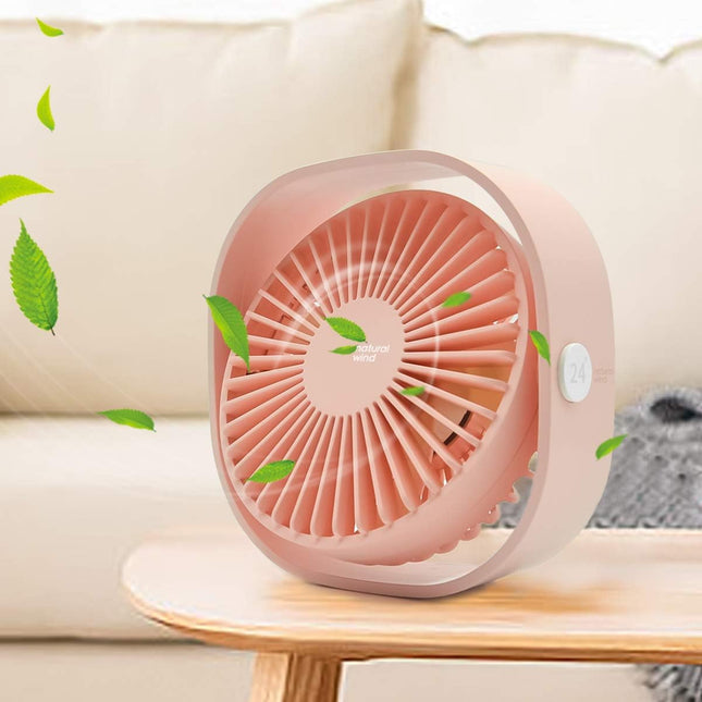 Mini Usb Desk Fan 3 Speed Personal Small Desktop Table Quiet Usb Fan For Home Office Car Outdoor Travel Pink