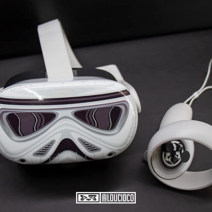 Star Storm Helmet Troop Skin Wrap Decal for Oculus Quest 2 Vinyl and Easy to Apply - Detailed Video Instructions, White