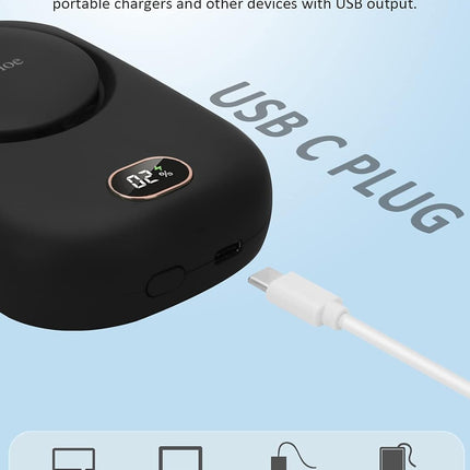 Mini Fan Mini Handheld Fan Portable Fans Usb Rechargeable, Personal Desk Fan Multifunctional With Strong Airflow, Led Smart Displ