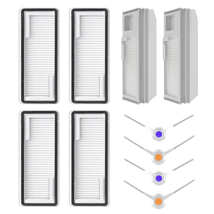 10 Pcs Accessories Kit For Hnarwal Freo X Ultra, Narwal Freo X Plus Robot Vacuum Cleaner Spare Parts, 4 Side Brushes + 4 Filters + 2 Dust Bags