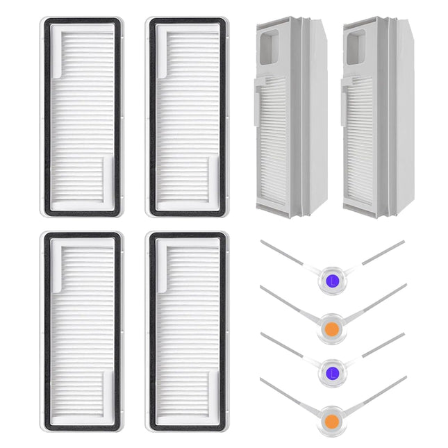 10 Pcs Accessories Kit For Hnarwal Freo X Ultra, Narwal Freo X Plus Robot Vacuum Cleaner Spare Parts, 4 Side Brushes + 4 Filters + 2 Dust Bags