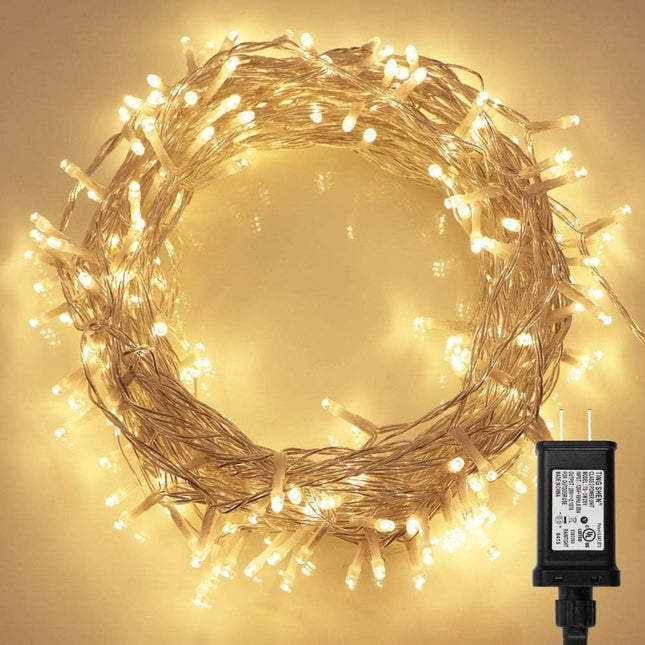 koopower 200 LED Indoor String Lights with Remote and Timer, 65ft Linkable (Max 162.5 FT) Fairy Lights, Plug-in String, 8 Modes, Dimmable for Bedroom Wedding Party Christmas Lights in Warm White