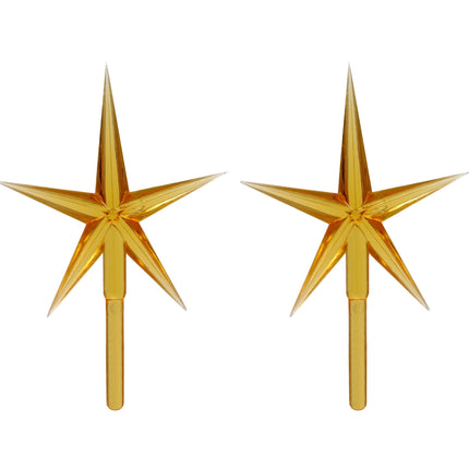 Creative Hobbies Gold Stars for Ceramic Christmas Tree Lights Plastic Light Decorations - Replacement Parts Christmas Tree Ornaments 2 Pack