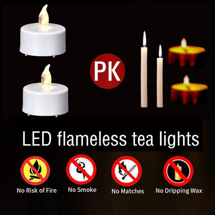 Battery Operated LED Tea Lights: 24PACK Flameless Votive Candles Lamp Realistic and Bright Flickering Holiday Long Lasting 150Hours for Seasonal & Festival Celebration Warm White