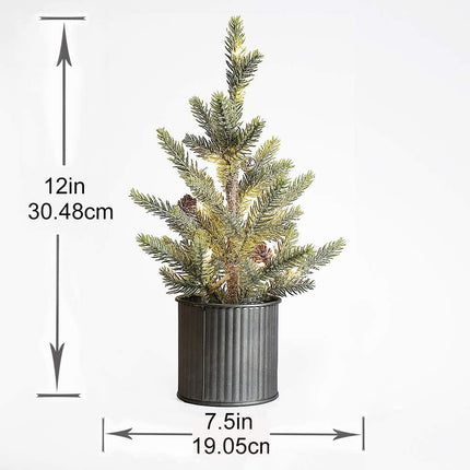 Emad Lighted Mini Tree 12 Inch with 15 Warm Whited LED Lights USB Powered for Winter Decor Hone Party and Wedding Holiday