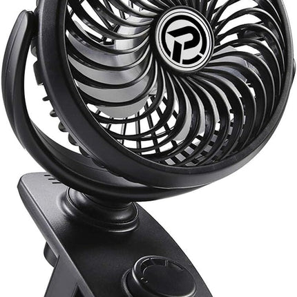 F170 Clip On Fan Auto Rotation Personal Fan 5000 Mah Battery Operated Fan, Usb Desk Fan Stepless Speeds Control, Powerful Airflow