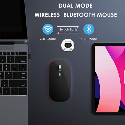 Wireless Gaming Mouse,Rechargeable Lightweight Honeycomb Gaming Mouse with RGB Backlit,USB Receiver,Ergonomic Grips,One-Click Desktop(Black1)