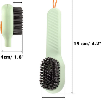 Eloxee Soap Dispensing Cleaning Brush with Handle Scrubbing Reusable Washing Shoe Brush for Shoes Clothes Cleaning (2 in 1 Brush)