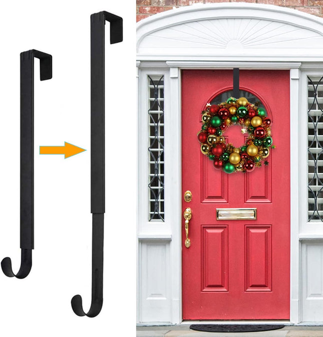 Wreath Hanger,Easter Decorations Adjustable Wreath Hanger for Front Door Decor from 14.9-25",Over The Door Hooks Organizer 20 lbs Larger Door Wreath Hanger Christmas Wreaths Decorations Hook