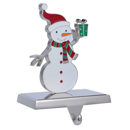 Baseo Stocking Holders Set of 4 Metal Christmas Stocking Hangers for Fireplace-Xmas Deer Snowman Tree Santa Stocking Holder for Mantel-Mantel Hooks/Clips for Stocking Fireplace Topper