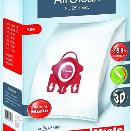 Miele Genuine Vacuum Cleaner Airclean Dust Bags Type Fjm Pack Of 8