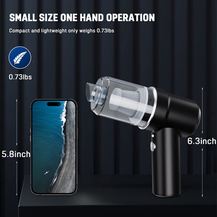 Cordless Vacuum Cleaner, Mini Handheld Vacuum, Small Car Vacuum With Led, Electric Air Duster & Vacuum Cleaner 2 In 1 Rechargeable, Portable Vacuum Cleaner For Home, Office And Car Cleaning