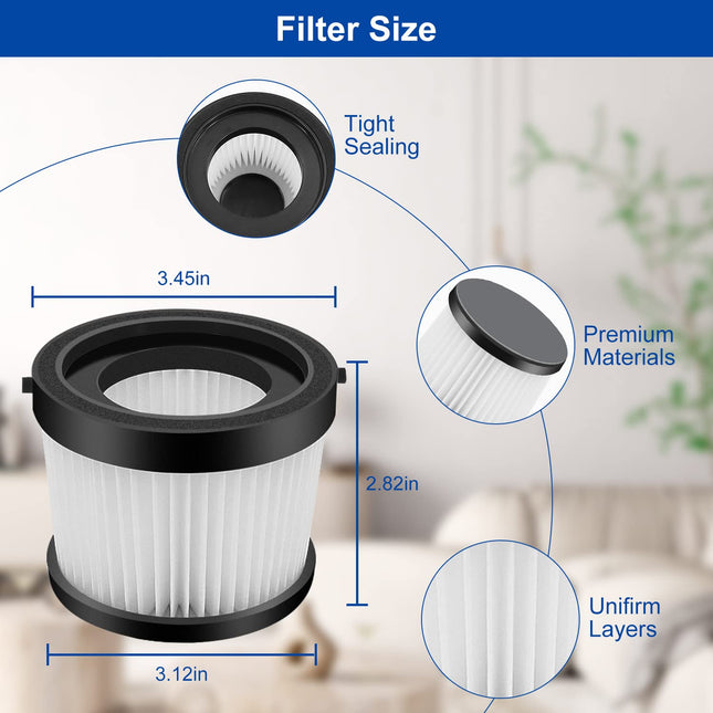Dcv5011H Dcv501Hb Hepa Vacuum Filter For Dewalt 20V Vacuum Cordless Handheld Vacuum, Part Number Dcv5011H, 1 Pack Removable And Washable Filter Accessories Set +1 Cleanning Brush