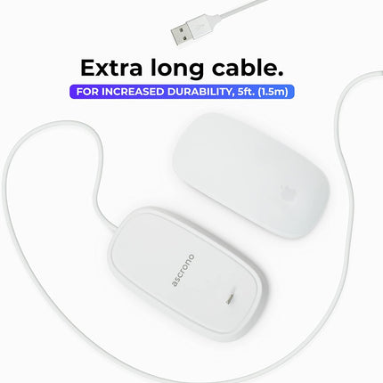 Charging Station Compatible with Apple Magic Mouse 2 - White - Perfect Accessories | Usable As Charging Dock, Stand & Charger | Includes 5ft (1.5m) USB-A Cable