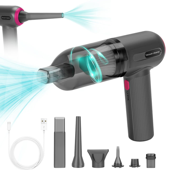 Mini Cordless Portable Vacuum Cleaner Rechargeable,Wireless Handheld Car Vacuum Cleaner And Blower 7000Pa Strong Suction,Compact Little Vacuum&Blower Cordless Hoover For Car,Keyboard,Office And Home