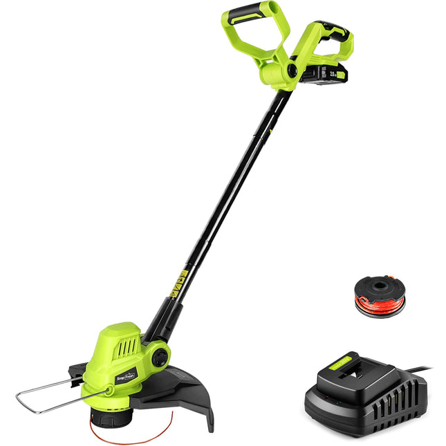 Cordless String Trimmer - SnapFresh 20V Line String Trimmer, Electric LawnTrimmer w/ Battery & Charger for Adjustable Angle Cutting, Lightweight String Trimmer / Edger in Garden & Outdoor