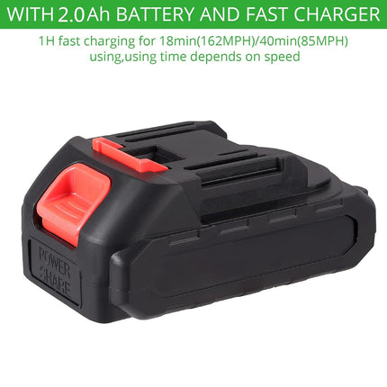 21V Cordless Leaf Blower, GARLLEN Electric Leaf Blower, Variable-Speed Lightweight Leaf Blower with 2.0Ah Battery, Fast Charger and 2 Section Tubes, for Patio, Yard, Leaf/Dust Blowing