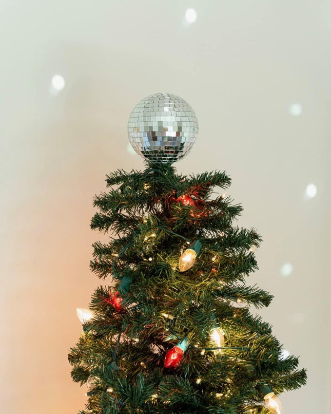 6" Disco Ball Christmas Tree Topper - Havenstone Home - Christmas Tree Topper, Christmas Decorations, Disco Decor, Christmas Decor