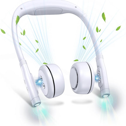 Book Light With Neck Fan, Portable Rechargeable Reading Light HandsFree Design For Bedtime Reading, Foldable And Wearable With 50