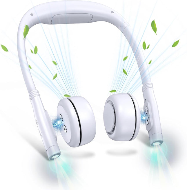 Book Light With Neck Fan, Portable Rechargeable Reading Light HandsFree Design For Bedtime Reading, Foldable And Wearable With 50