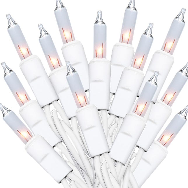 Mini Clear Christmas Lights - 35 Count Warm White Christmas Lights White Wire for Indoor and Outdoor Christmas Decorations, 8.5 Feet Christmas String Lights Set